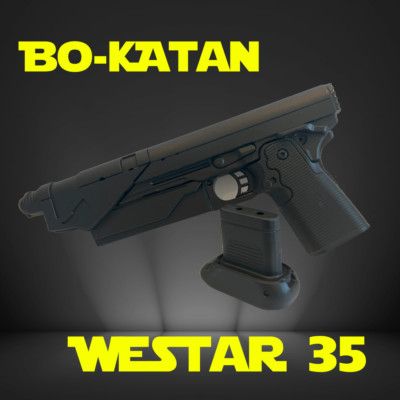 1:! Authentic Bo Katan Westar 35 Blaster - Limited Edition