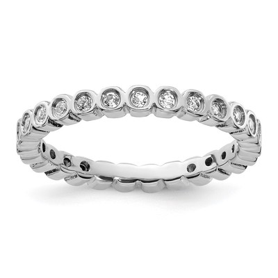 Sterling Silver Stackable Expressions White Topaz Ring Size 8