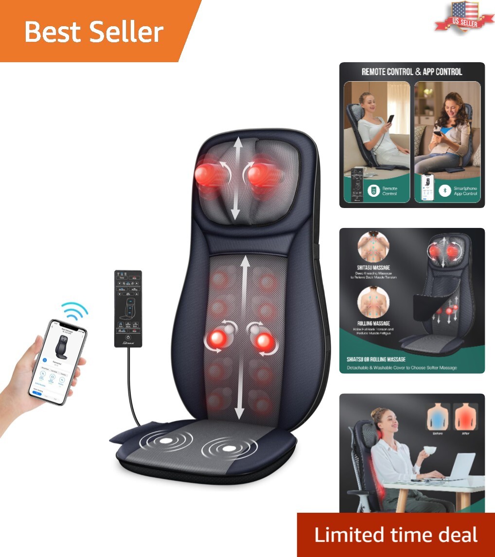 Full Body Shiatsu Massage Chair Pad with Heat & Vibrating Cushion - Ideal  Gift