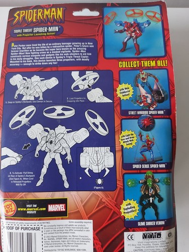 Spiderman Classics - Triple Threat Spiderman Action Figure 2004 Toybiz Legends - Picture 6 of 8
