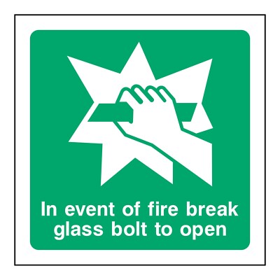 Glasbruchschraube Schild oder Aufkleber | EMER0062