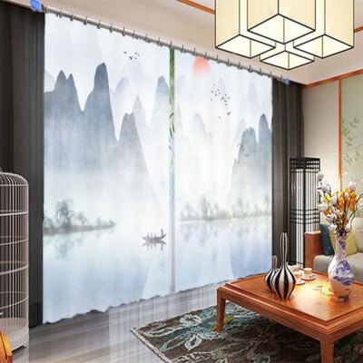 Bear Answer Sky Hole 3D Curtain Blockout Photo Printing Curtains Drape Fabric