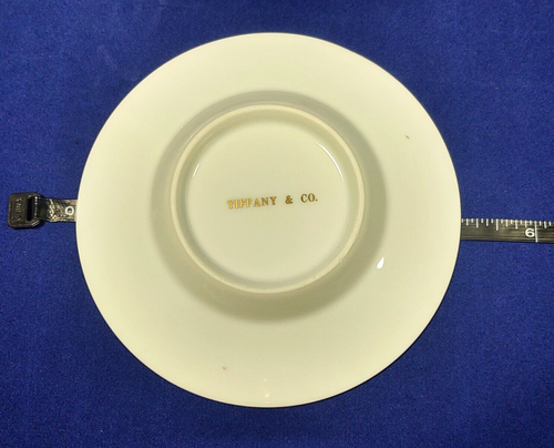 Vintage Tiffany & Co. Demitasse Espresso Cups & Saucers White Gold Rim Set of 2 - Picture 6 of 7