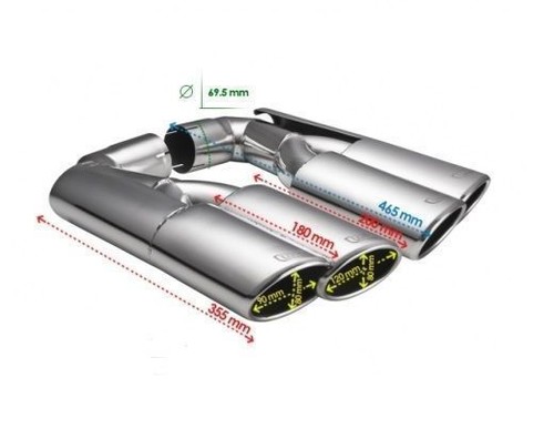 NEUF TOP MUFFLER TIPS PORSCHE CAYENNE 06-10 - NX2-55.1 - SILENCER TAIL PIPE Ø220 - Imagen 3 de 4