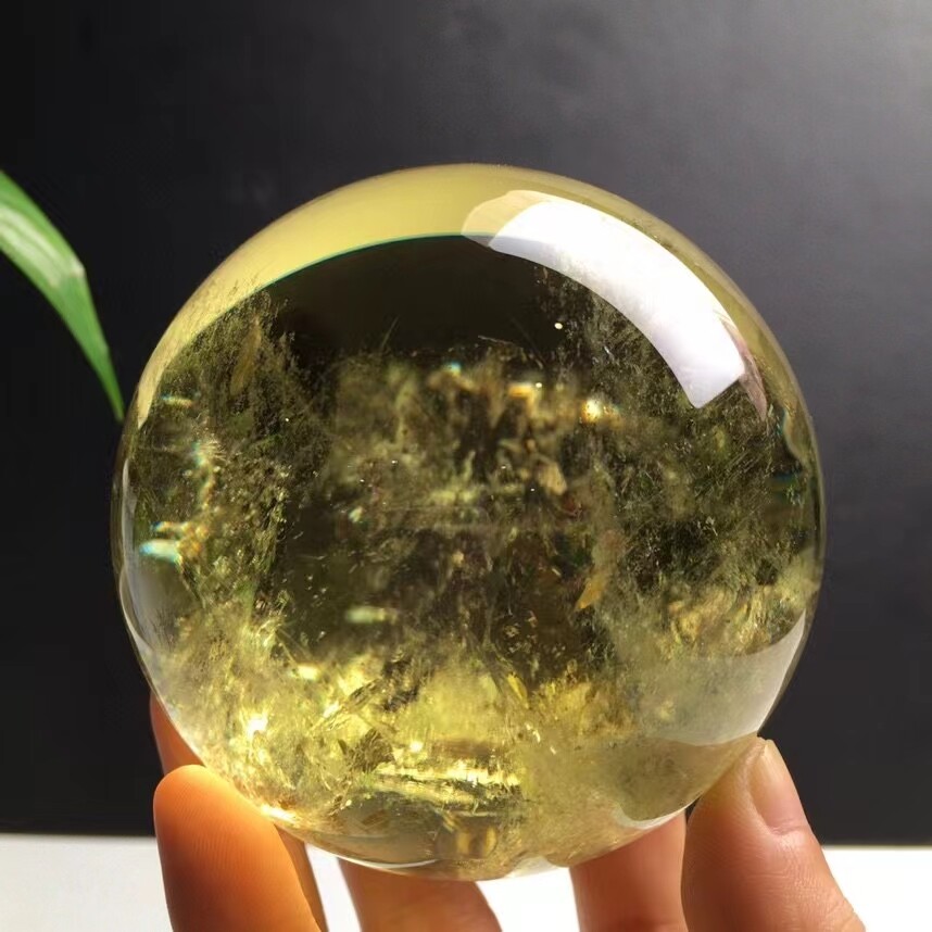 Top 1.67LB Natural Citrine Quartz Sphere 82mm Crystal Ball for Reiki Healing and Gifting