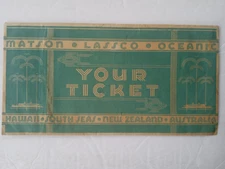 MATSON LASSCO OCEANIC Lines ART DECO Ticket Envelope & Baggage Stub c.1926-1932