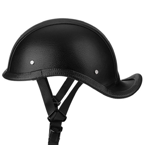 Retro Motorcycle Half Helmet Leather Helmet Scooter Cruiser Street Bike Helmet - Picture 8 of 24
