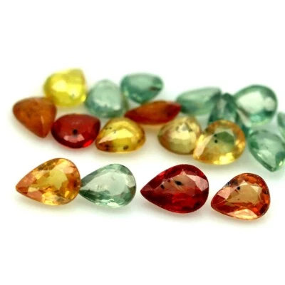 SHOLA Echt 6,89 Ct Natürlicher Mehrfarbig Saphir 18 Srück aus Tansania - Bild 1 von 3
