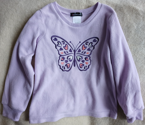 CUDDL DUDS PURPLE & WHITE SLEEP SET WITH BUTTERFLIES-SIZE XS (4/5)-NEW WITH TAGS - Picture 3 of 5