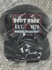 Boot Barn Trucker Hat NWT Black Red EST 1979 Casual Work Wear Cowboy Western