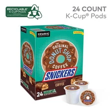 The Original Donut Shop Snickers Flavored K-Cup Coffee Pods, 24 Count