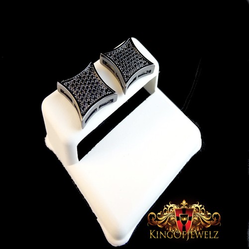 MEN'S BRAND NEW GOLD FINISH DIAMOND SIMULATE XL KITE SQUARE STUD EARRINGS 12MM - Picture 11 of 11