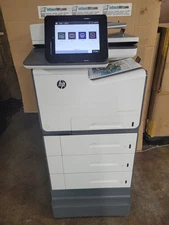 HP PAGEWIDE ENTERPRISE COLOR MFP 586DN PRINTER EXPERTLY SERVICED W/INKS LOW PC