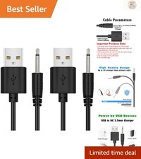 USB to DC 2.5mm Fast Charging Cables - 2 Pack, 2.7ft Length for On-the-Go Power