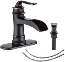 Waterfall Faucet Bathroom Faucet Single Handle One Hole Oil Rubbed Bronze Fin...
