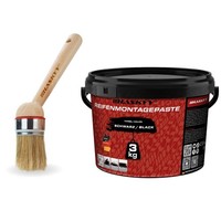 3Kg Schwarz Reifenmontagepaste Montagewax + Reifenmontage Pinsel 22Cm