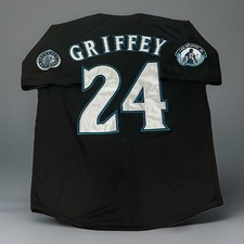 Ken Griffey Jr Seattle Jersey Men’s XL 2016 Mariners Black Retro Throwback