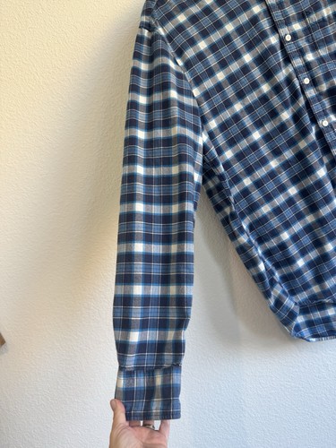 American Eagle Herren blau kariert Flanell Button Down Hemd ernsthaft weich XL - Bild 2 von 12