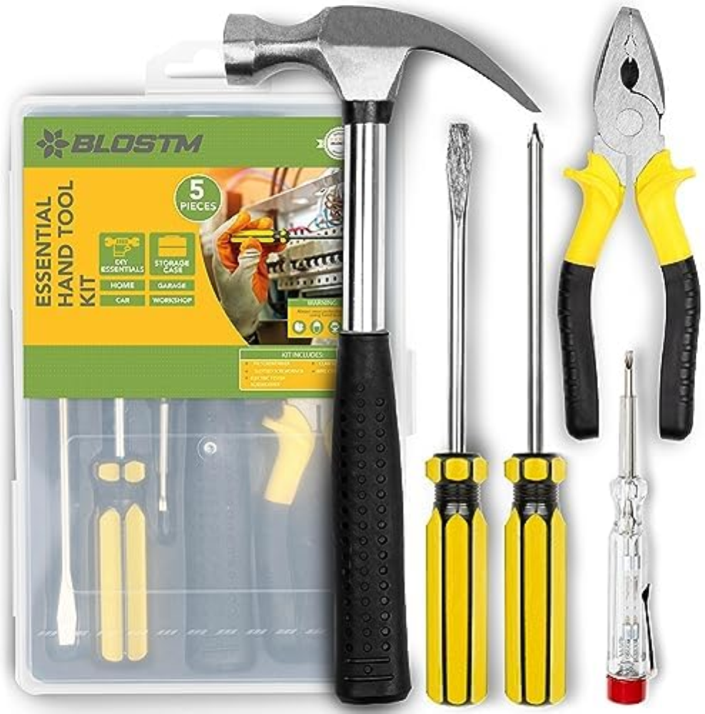 BLOSTM Basic Home Tool Kit â€" 5 strumenti manuali essenziali per proprietari di