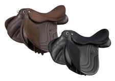 17" Equitare Tempo Synthetic All Purpose English Saddle - Black or Brown