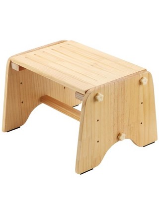 9'' Wooden One Step Stool, Todder Step Stool Wood for Kids/Adults/Elderly, 200...