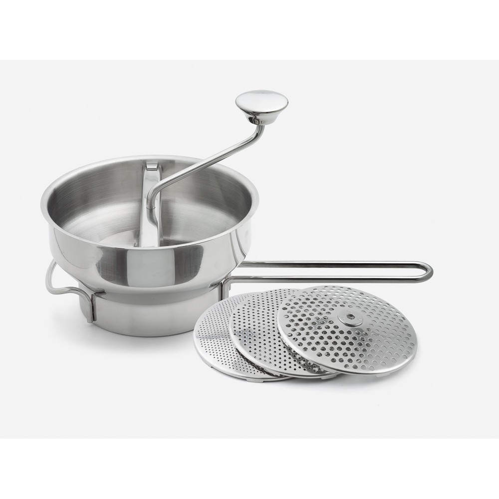 Moulin à légumes inox 20 cm Weis 37 avec 3 disques amovibles pour purée maison