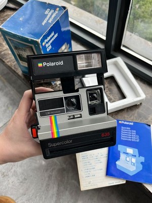 MINT Polaroid Supercolor 635 Vintage Camera 600 Series Open Box Tested Full Set