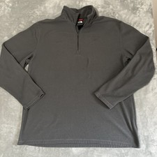 The North Face Mens 1/4 Zip Pullover Sweatshirt Grey Polartec Thermal Pro