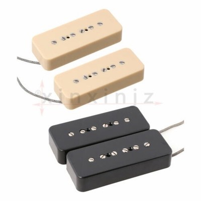 Lot LP P90 Electric Guitar Alnico 5 Pickup w/ Metal Braided wire #ea
