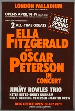 ELLA FITZGERALD Oscar Peterson – rare orig London Palladium 1981 concert poster