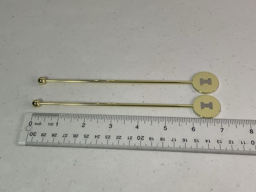 MARK & GRAHAM Illinois ILLINI Goldtone Martini Shaker. Plus x2 Stir Sticks. NEW. - Picture 6 of 13