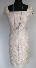 NEW WITH TAGS, PHASE EIGHT, MOTHER OF THE BRIDE SILVER SHIFT DRESS UK SIZE 10