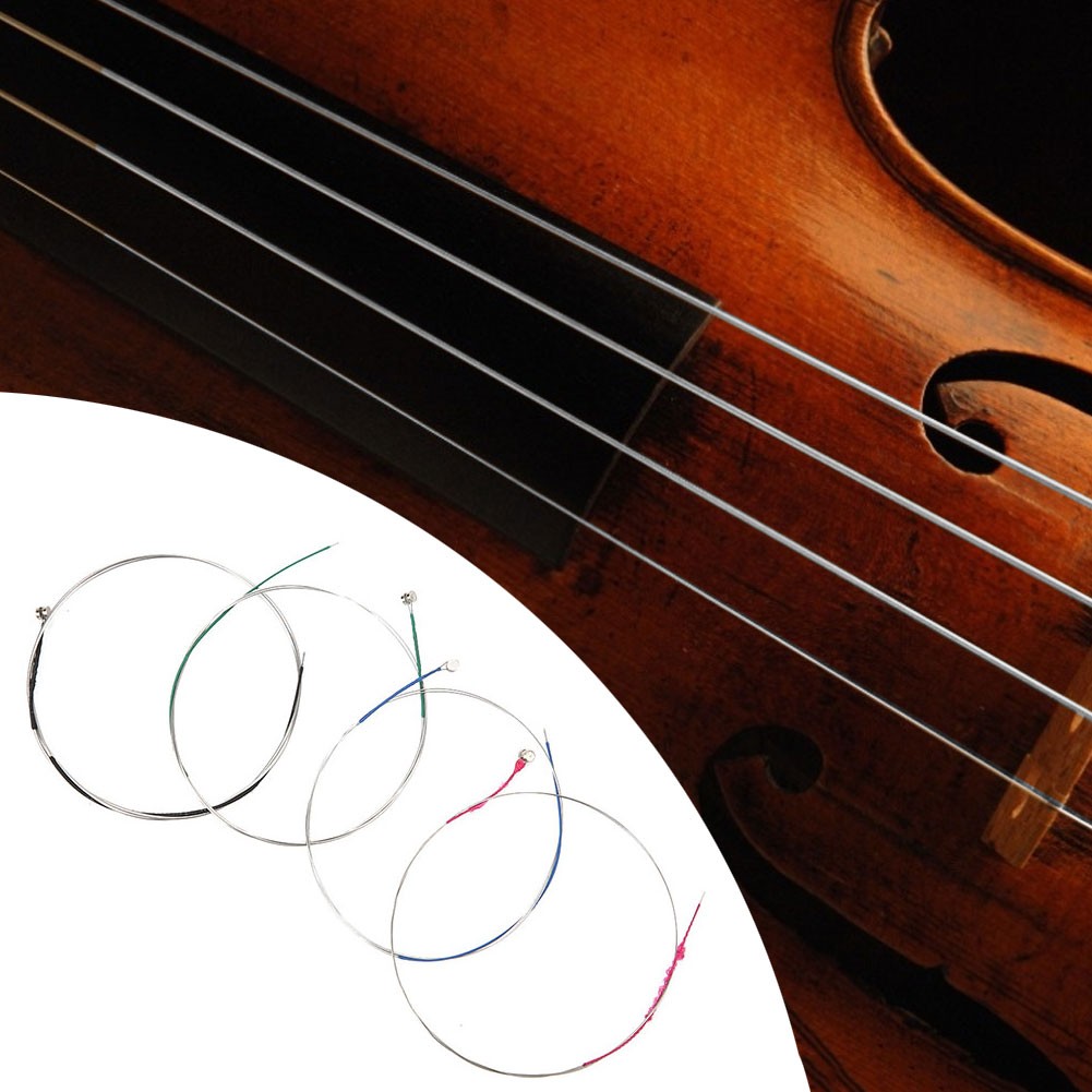 4Pcs Violin Strings Set Silver Stainless Steel Musical Instrument Accessories