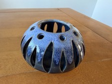 Vintage Meadows Scottish Studio Pottery blue vase bowl Paul Tebble Edinburgh