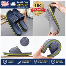 Mens Sliders EVA Slippers Pool Slide Lightweight Bathroom Shower Beach Flip Flop
