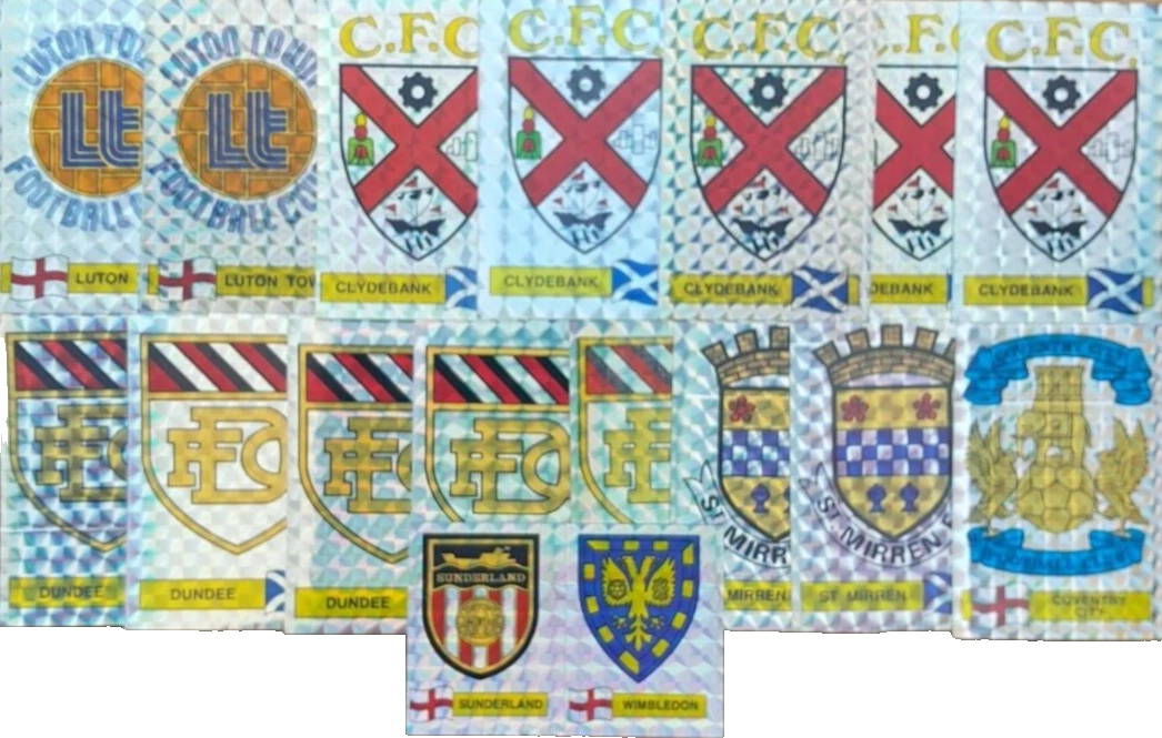 Autocollants Panini Football 86 – Foil Badges Trophées – UEFA FA Cup – Vintage Occasion