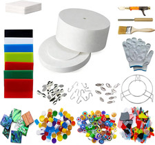 Large Microwave Kiln Kit 15 Pcs Glass Fusing for DIY Jewelry