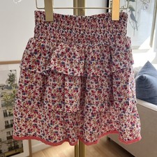 Mini Boden Cotton Floral Tiered Skirt Girls 8-9Y