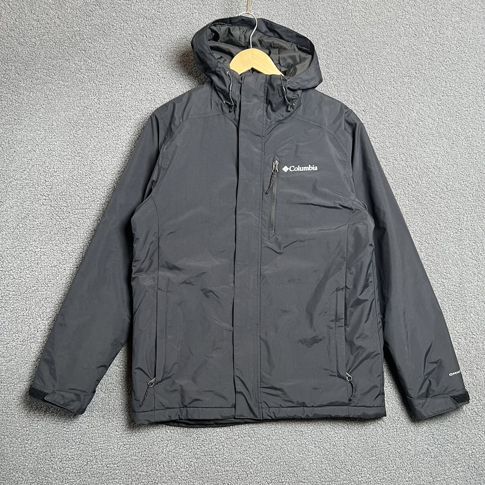 Columbia Men's Tipton Peak Omni-Tech Waterproof Insulated Hooded Jacket in Black