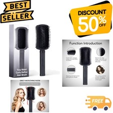 Luxury Black Curl Defining Brush with Boar Bristles - Effortless Styling