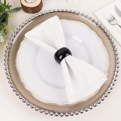 12 pcs Black NAPKIN RINGS Wedding Party Catering Banquet Dinner Decorations SALE - Picture 8 of 8