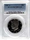 1987 S CLAD KENNEDY HALF DOLLAR 50C PCGS PR70 CLASSIC BLUE LABEL
