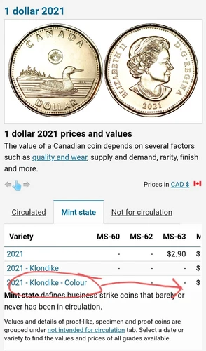 2021 CANADA 1 DOLLAR  KLONDIKE GOLD Colorized COIN NGC MS-67 -Read Descriptions!