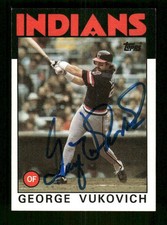 1986 Topps 483 George Vukovich signed auto autograph  crisp blue sharpie ASC BXC