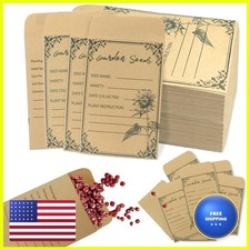 Gamtrik 100 Pack Seed Envelopes 4.723.15Inch, Self-Seal Small Seed Packets