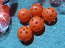 18 Orange GOLF BALLS indoor Outdoor Hollow Practice Plastic Training