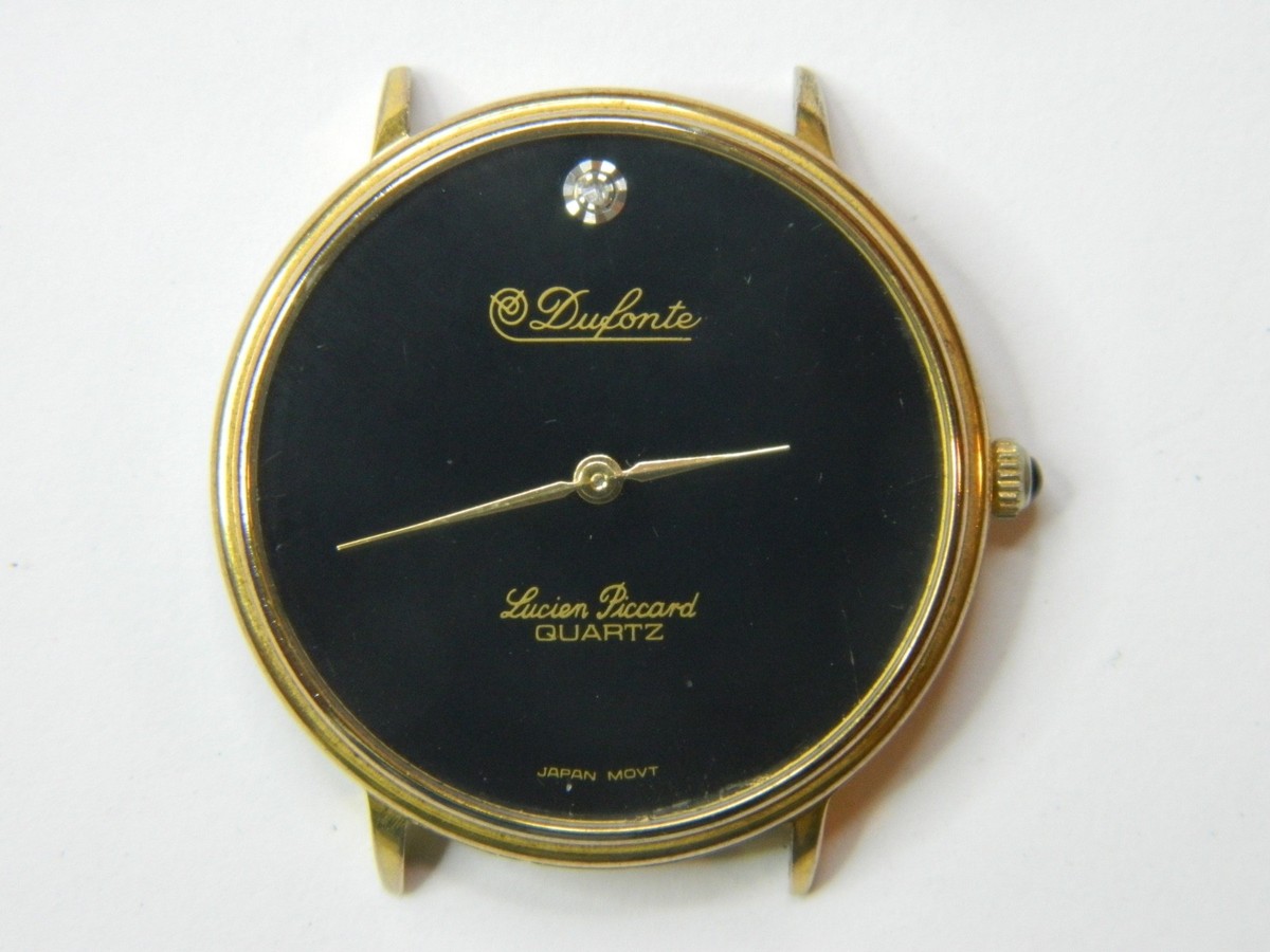 NICE LUCIEN PICCARD DUFONTE GOLD MENS QUARTZ DRESS WATCH  display picture 1