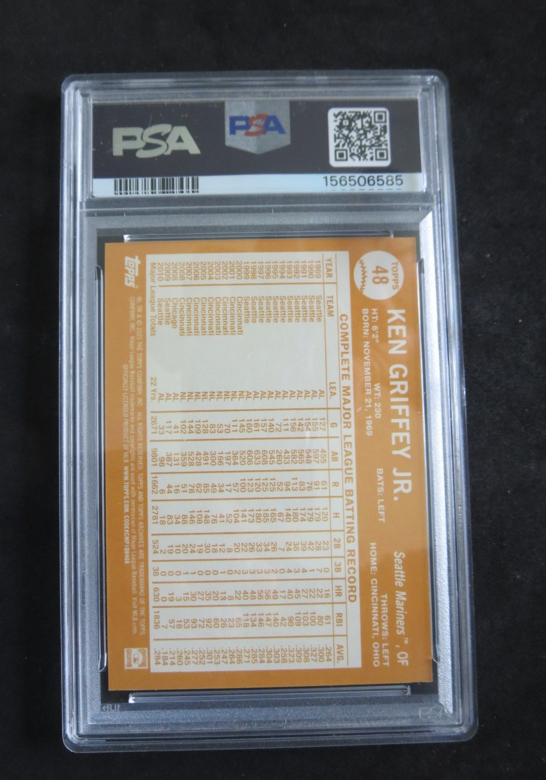 2025 TOPPS ARCHIVES AQUA SCOPE FOILBOARD #48 KEN GRIFFEY JR. 04/75 PSA 10  EV view 3