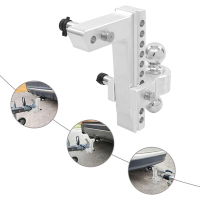 #ad Adjustable Trailer Hitch Fits 2quot; Receiver with 10quot; Drop Rise Drop Hitch 26500lbs $135.54
