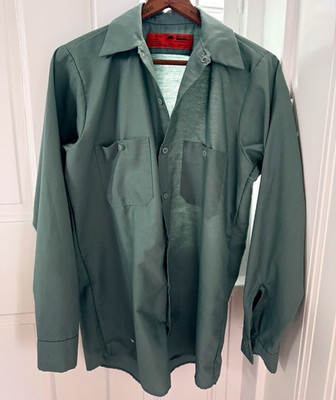Vintage Red Kap Green Work Shirt Mens Workwear Skate Streetwear Chore Garage